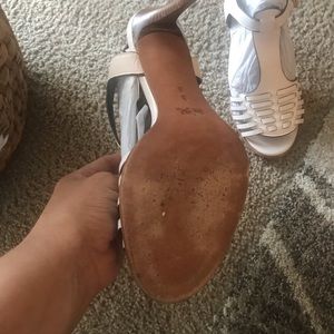 White coach high heels